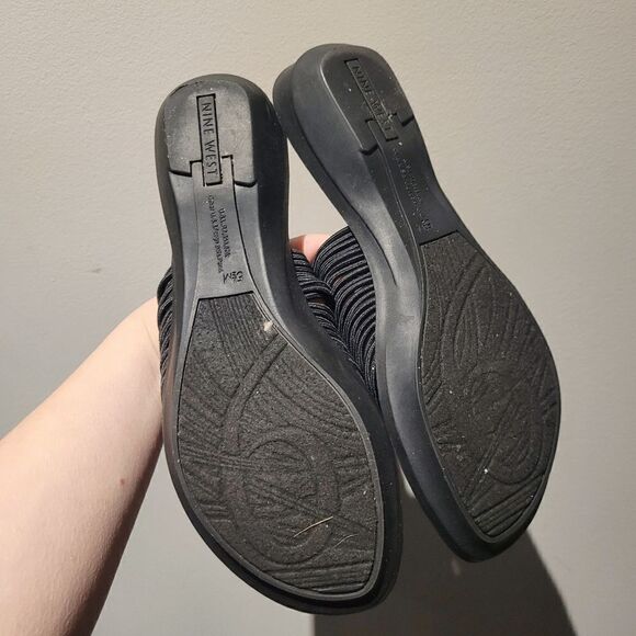Nine West Black Sandals Shoes Size: 5.5M - Picture 5 of 6